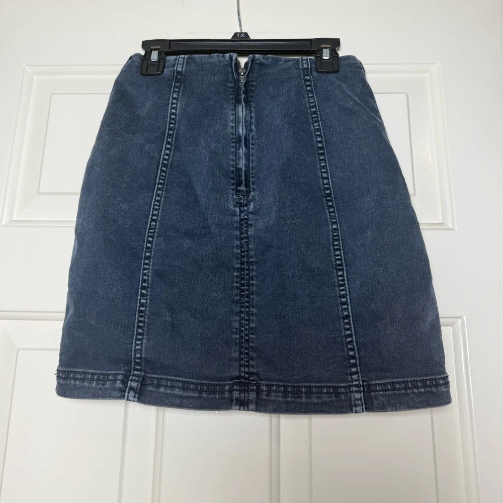 Free People Dark Wash Modern Femme Denim Mini Skirt‎